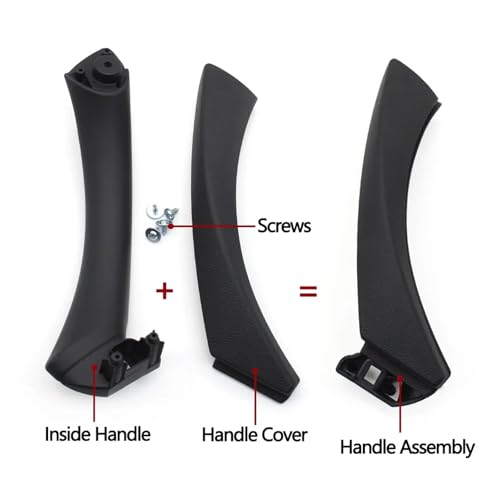 Garniture de porte BMW E90 E91 poignée intérieure robuste anti-collante noire - 5