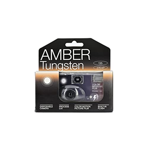 Image of RETO Amber Tungsten 35mm Disposable Film Camera 27exp, Color Negative Film, Focus Free, Easy to Use, Built in Flash, Single Use (Film and Battery Included)