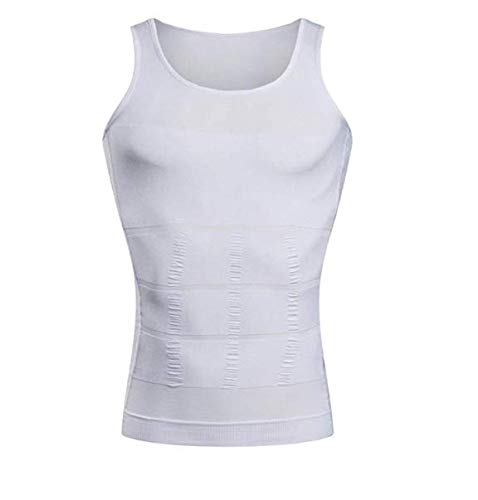 OtherGynecomastia Compression Shirt Vest to Hide Man Boobs Moobs Slimming Mens Shapewear Flatten Whole Abdomen White XX L