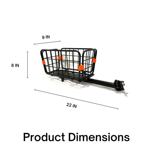 Rear Bike Basket | Bicycle Cargo Rack, Aluminum Adjustable Carrier, Bike Trailer, Load Capacity (39.7 Lbs) Reflective And Waterproof (L 22) X (W 9) X (H 8) Inches #TOP1