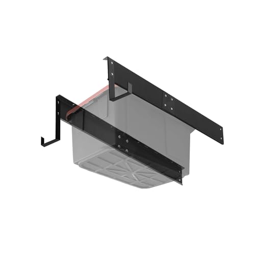 Overhead Garage Storage Rack System â€“ Heavy-Duty Adjustable Ceiling Rails for Totes, Fits Most Storage Bins (8 Sets Hold 4 Bins Each)