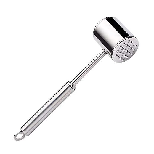 Dishwasher Safe Meat Tenderizer, 304 Stainless Steel Heavy Duty Meat Hammer Softener for Tenderizing Steak, Beef, Chicken, Lamb and Minced Meat