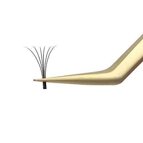 Goldene Pinzette für Volumen wimpern verlängerung Präzisions-Pinzetten aus gebogenem, spitzem Edelstahl - Individuelle Pinzetten mit falschen lash extensions und 3D-6D-Volumen von EMEDA
