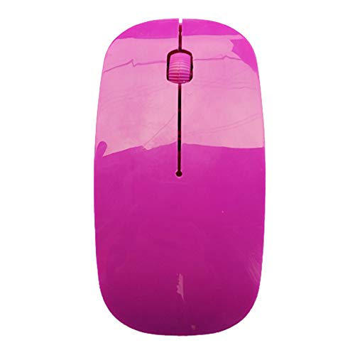 Ratón De La Computadora, Ratón Inalámbrico De La PC del Ordenador Portátil del Receptor 2.4G Lindo Ultra Delgado Creativo Portátil Mini Púrpura Talla única