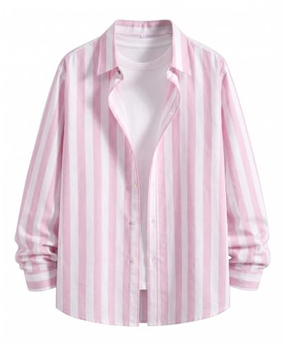 IndoPrimo Men's Pink Striped Cotton Shirt - Image 2