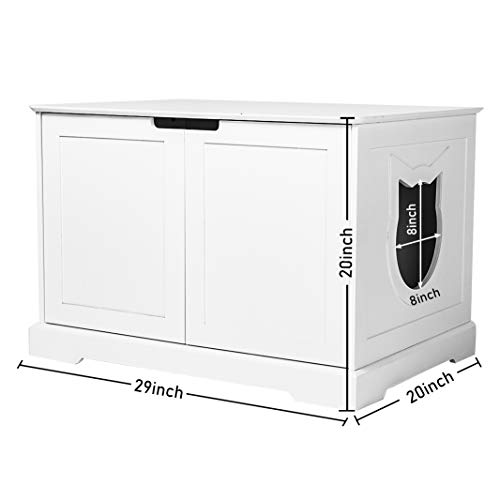 BANIROMAY-Large-Cat-Washroom-Storage-Bench-Cats-Litter-Box-Enclosure-Furniture-House-and-Nightstand-Side-Table-Spacious-Cat-Storage-Cabinet-for-Living-Room-Bedroom-Bathroom