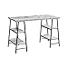 Monarch-Specialties 48 in Metal Marble Look Computer Desk, White & Black