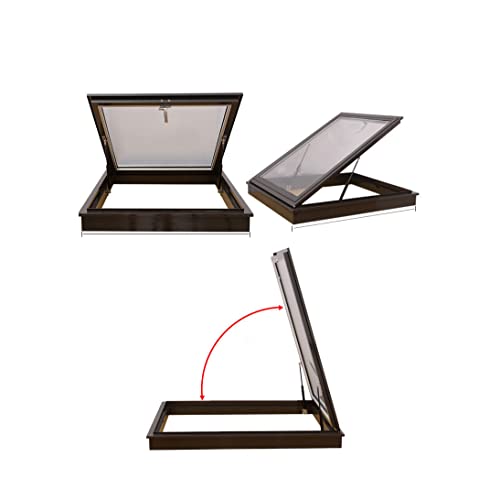 Roof Window And Skylight Basement Daylighting Door Multi-Angle Roof Viewing Aluminium Window Customized (Length Custom * Width Custom,Manual Version) #TOP6