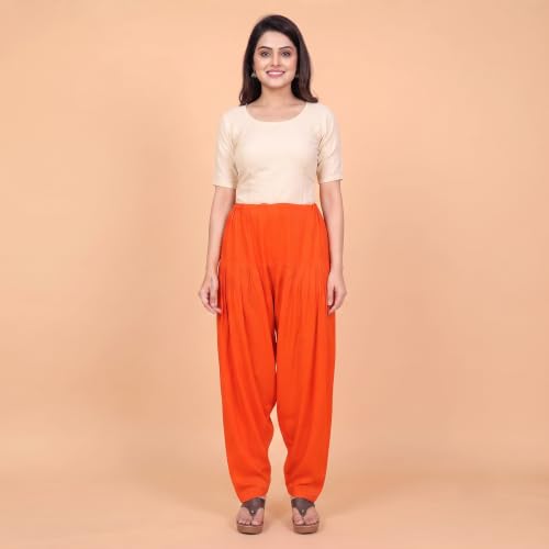 Image of FASHION GALLERY Women's Rayon Relaxed Fit Patiala Salwar with Full Length Drawstring Closure Type and Flexible Waist | Patiala Pant for Woman Free Size Fit Upto XXL