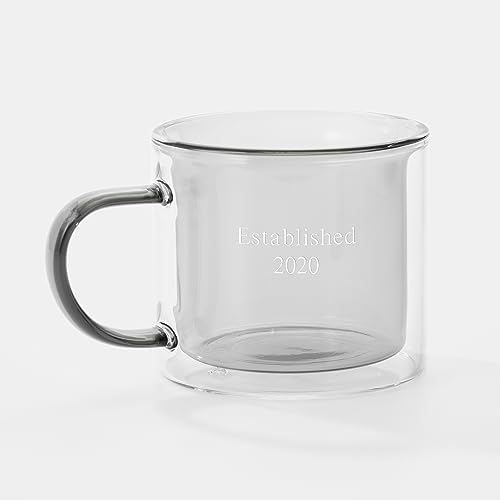 Taza de vidrio gris doble pared 8 oz miniatura 3