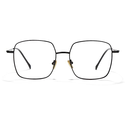 Cyxus Square Blue Light Glasses for Women UV Blocking Computer Glasses Anti Eyestrain Eyewear Metal Wire Eyeglasses Frame