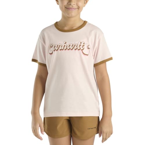 Carhartt Kid's CA7110 Short-Sleeve Ringer Logo T-Shirt - Girls