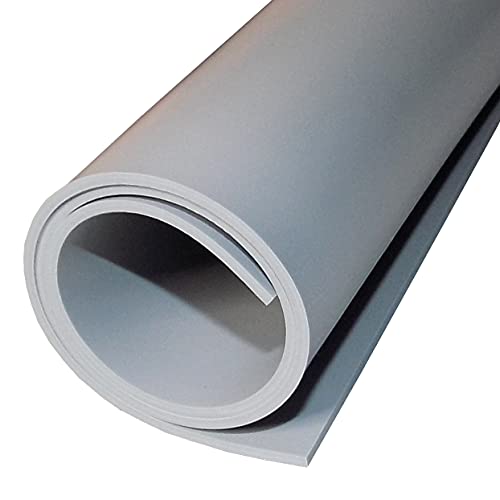 Image of Exactly Rubber - Commercial Grade Silicone Sheet, 60A Durometer Silicone Mat, -80 to 450F Temperature Resistant Rubber Mat, Rubber Sheet with 350% Elongation, Made in The USA, 1 /32 x 9 inch x 36 inch, Grey