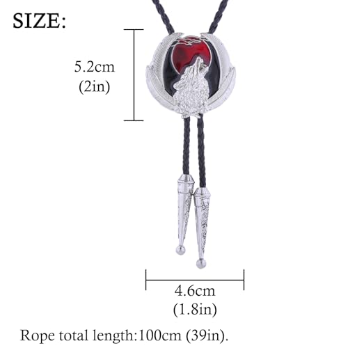Image of HUABOLA CALYN Bolo Tie for Men Women, Native American Rodeo Cowboy Turquoise /Scorpion /Tiger Eye /Black Agate Leather Necktie