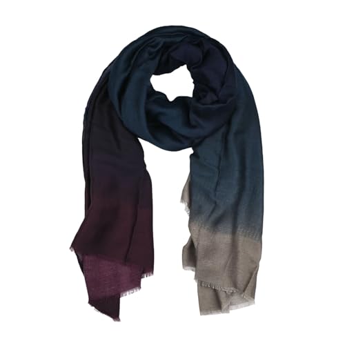 LUMBERJACK Sciarpa da Donna Morbida in Viscosa, Fantasia Sfumata, Grigio Blu e Viola, Elegante e Calda, Con Scatola Regalo