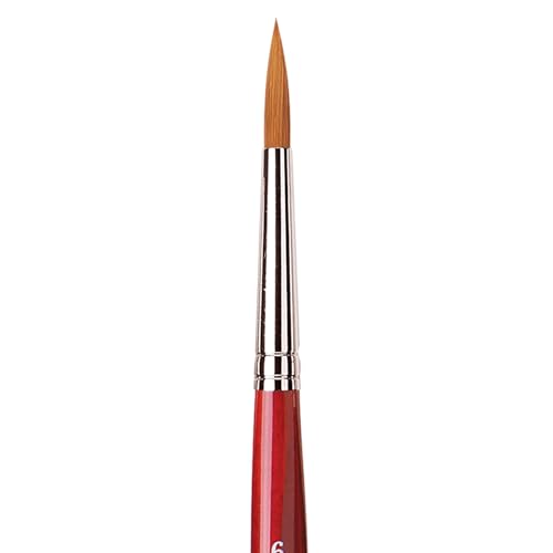 Image of da Vinci Watercolor Series 5580 Size 6 Round - CosmoTop Spin Synthetics - Professional Quality Multi-Diameter Synthetic Fibers - Holds More Water Than Any Other Synthetic