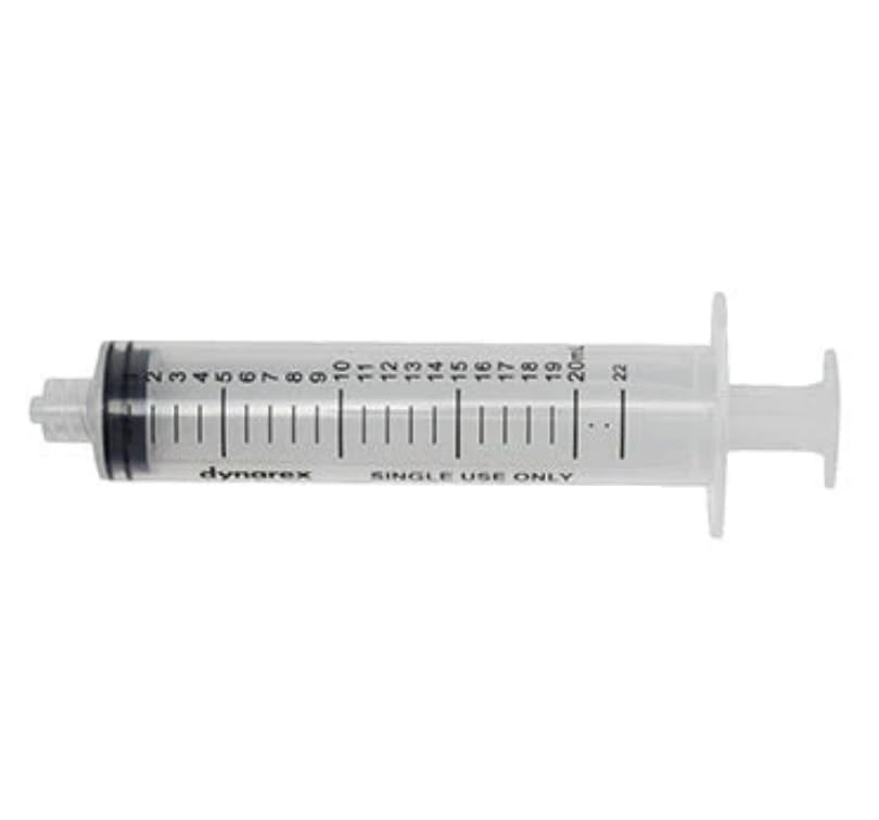 AmeriCan Goods Plastic 20cc/ml Steril Syringes Luer Lock 50/pk Tip Oral Use Medical / Dental Syringes Packed Individually, Latex Free (No Needle), Clear