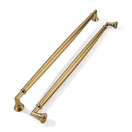 khtumeware 10 Pack 10 Inch(256mm) Champagne Bronze Cabinet Pulls Heavy Duty Soild Satin Brass Cabinet Handles Kitchen Cabinet Hardware for Cupboard Drawer Handles Dresser Pulls