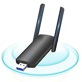 🧿【Doble Antena Externa de alta Ganancia】El antena wifi usb está equipado con dos antenas omnidireccionales externas de alta ganancia de 5 dbi que giran 180° para ampliar el rango de recepción y proporcionar una conexión WiFi estable a toda la familia.Proporciona una mejor penetración de la señal y una cobertura inalámbrica más amplia.
