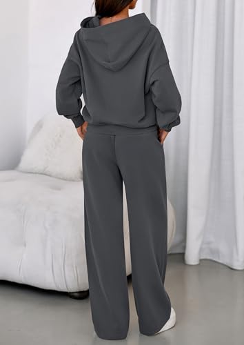 Image of PRETTYGARDEN Womens Sweatsuits 2 Piece Set 2026 Casual Winter Long Sleeve Hoodie Loose Wide Leg Sweatpants Fall Tracksuit
