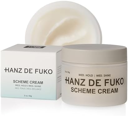 Hanz de Fuko Scheme Cream – Premium Men’s Hair Styling Cream – Medium Hold, Medium Shine – Certified Organic Ingredients, 2 oz.