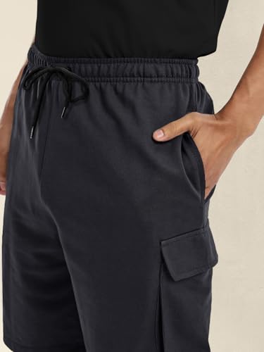 Image of Pinkmint Cargo Shorts for Men Pack of 2 Cotton Lycra Training Gym Shorts for Men Casual Workout Lightweight Summer Shorts with Dual Side Pockets Half Pant for Running, Gym, Walking, Travel