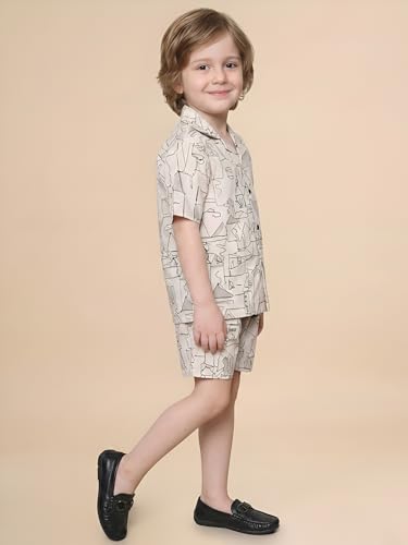Image of POLKA TOTS 100% Cotton Half Sleeve Shirt and Shorts Combo for Boys | Co-Ord Set for Kids | Summer Wear Dress for Toddlers | Breathable & Skin-Friendly Boys Clothes | Trendy Summer Outfit & Beach Wear