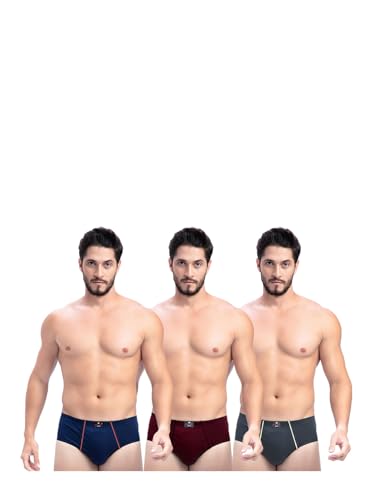 Image of Milton Mens Pure Cotton Solid Briefs with Inner Elastic|Premium Soft Breathable Underwear for Men|Comfort-Fit Waistband for All-Day Wear|Multi-Color, Color Name May Vary as per Availability|Pack of 3