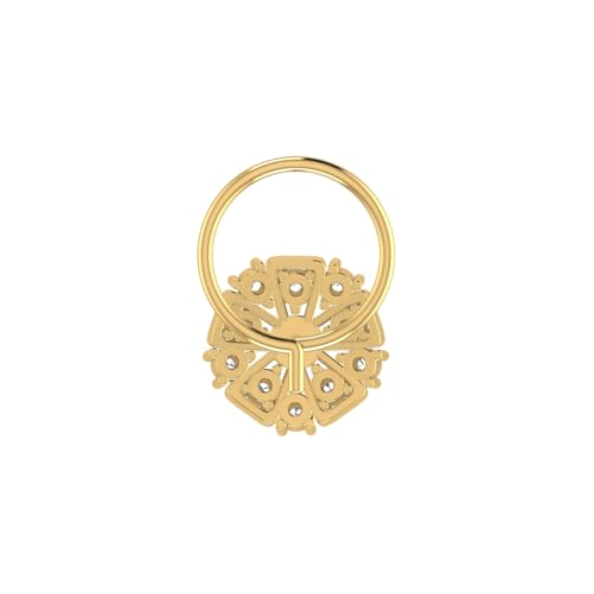 9K BIS Hallmarked Yellow Gold Stud Nosering, Classic Design