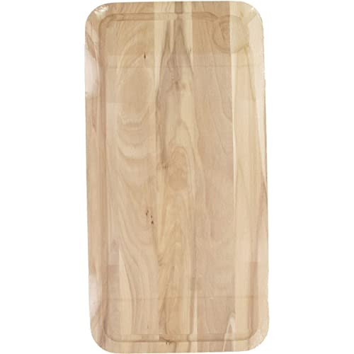 Fackelmann 3181050 - Tabla de Cortar Rectangular con Ranura, Tabla de Cortar de Madera, Tabla de Pan, Tabla de Cortar, Madera, 45 x 25 x 1,6 cm