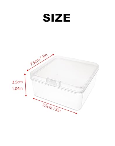 Image of 17 Pack Clear Plastic Storage Boxes with Lids,Beading Storage 3x3x1.4 Inches Square Organizer Containers for Small Parts, Crafts, Jewelry, SMT Components