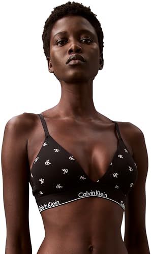 Calvin Klein Soutien-Gorge Brassière Femme Triangle Rembourrage Amovible, Noir (Black Diamond Logo Print), XS