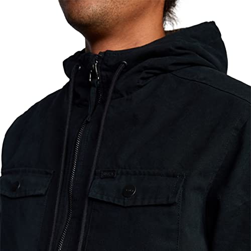 Rvca Mens Bomber Jacket - Hooded Bomber 2 (Rvca Black, Large) #TOP4