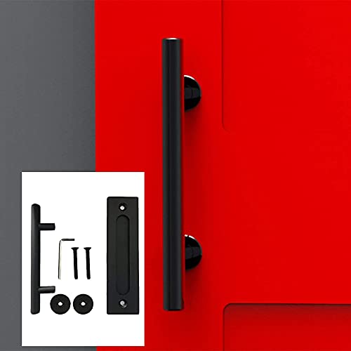 QINAIXQM Poignée de porte de grange noire haute performance Cover