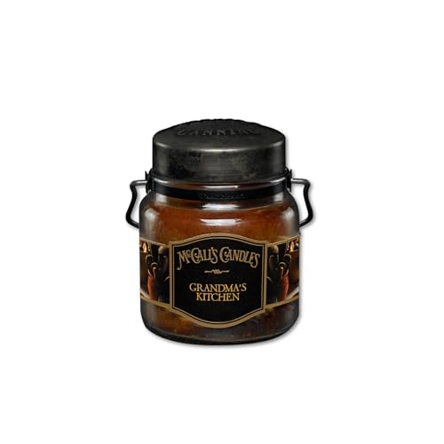Image of McCall's Candles | Grandma's Kitchen | 16 oz Two-Wick Scented Candle | Spiced Cinnamon & Allspice Fragrance | USA-Poured | Vintage Rustic Jar with Carrying Handle