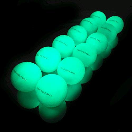 MAXZOLA Luminous Night Golf Balls Ultra Bright Glow Golf Ball Absorption of Light Nature by Flashlight Sun Light (12 Count)