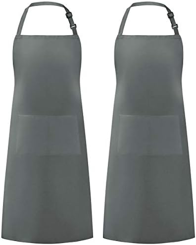 Syntus Apron for Men Women, Adjustable Cooking Kitchen Apron with 2 Pockets