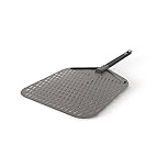 Ninja XSKOPPL Perforated Pizza Peel, Compatible Woodfire Outdoor Oven (OO100 Series), Hanging Drawstring, Aluminum, Grey/Black, 19.5'' x 16.5'' x15