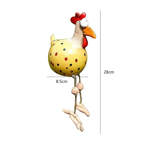 OKESYO Ceramic Chicken Garden Decoration Resin Garden Stake Animal Figure Chicken Garden Stake Handmade Ceramic Figure Garden Decoration Patio Weatherproof Chicken Garden Stake Figure - Image 2
