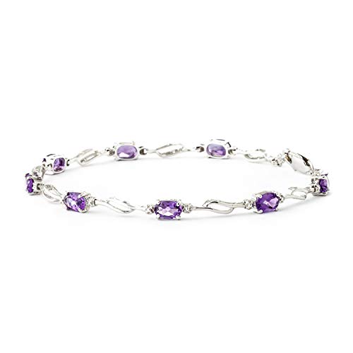 Galaxy Gold GG 2.96 CTW 14k Solid White Gold Tennis Bracelet Amethyst Diamond3