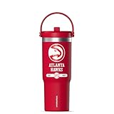 Hydrapeak x NBA Officially Licensed Atlanta Hawks 32 oz Nomad Tumbler with Handle and Straw Lid, Leakproof Stainless Steel Water Bottle