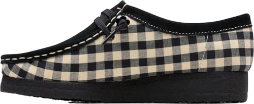 Black & White Gingham Clarks Women's Wallabee Boots2