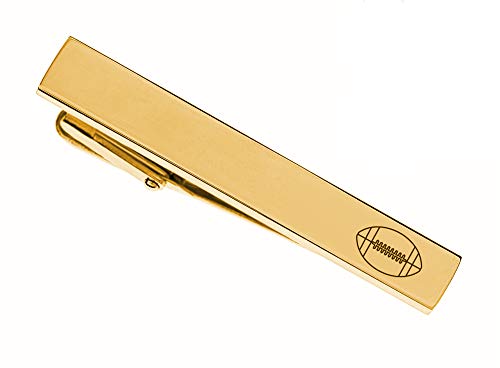 personalized gold football tie clip custom engraved free - gift for football players amp coaches - men39s accessory free engraving - ships from usa