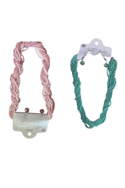 Image of Silver pendant with earrings multi color thread dori & Pendant Locket Necklace With Cotton Thread Dori | COMBO