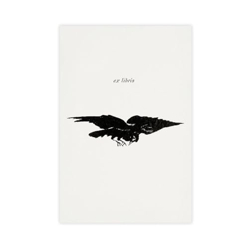 QIENAZIO Stampa artistica da parete su tela, motivo: Flight of The Raven Ex Libris 1875, Edouard Manet Dark Academic, per camera da letto, ufficio, cucina, regalo, 40 x 60 cm