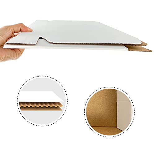Image of RLAVBL 12x9x3 Inches Shipping Boxes Set of 20, White Corrugated Cardboard Box, Mailer Boxes for Packing Small Business