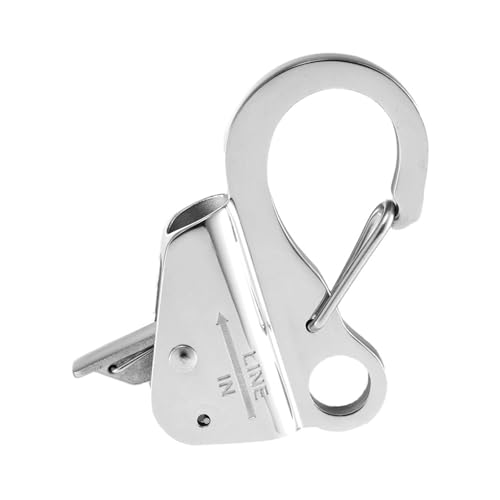 Vaveren Stainless Steel Anchor Hook Holds 8000lbs Fender Clip Sturdy Wear Resistant with Quick Release Slide Hook for Pontoon Docking, Silver 0.375in