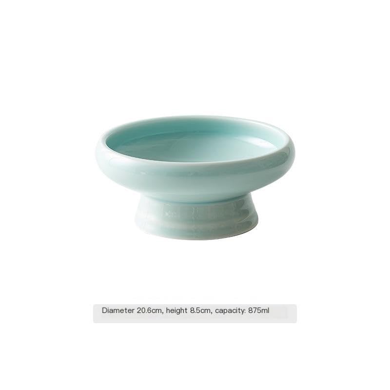Piatti Cena Piatto da frutta in ceramica creativo con piede alto, ciotola cinese for hotel, ristorante, club, esposizione di piatti freddi, stoviglie speciali Forniture Per Feste(M)