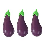 HANABASS 3Pcs Eggplant Shape Stretchy Squeeze for Decompression and Relief Fun Plaything for Adults Creative Fidget with Realistic Design