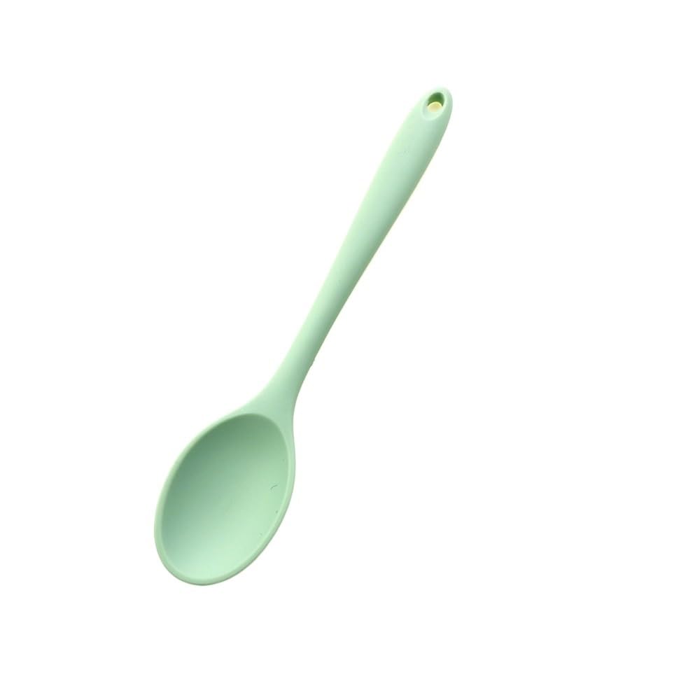Ladle 1Pc Soft Silicone Spoon for Stirring Long Handled Tableware, Cooking Utensils, Kitchen Accessories Soup Ladle (Color : K Cyan)